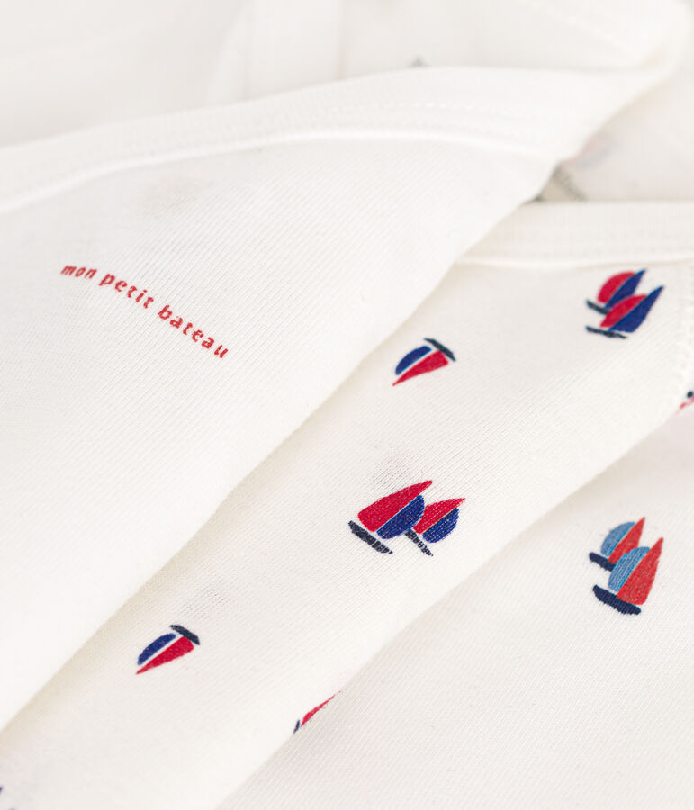 Juego de 3 bodis cruzados de algod&oacute;n de manga larga para beb&eacute; multicolor