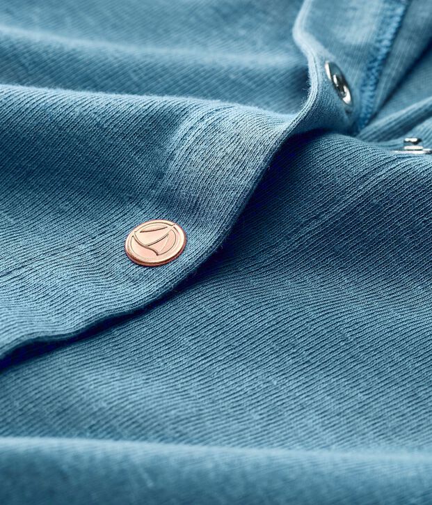 C&aacute;rdigan de algod&oacute;n/lino para beb&eacute; ni&ntilde;a azul