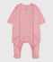 Bodyjama de túbico con corazoncitos para bebé rosa CHARME/blanco MARSHMALLOW