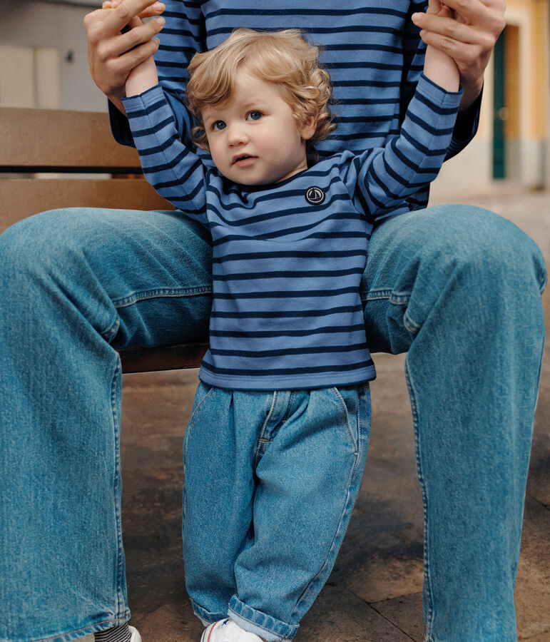 Marinera de algod&oacute;n grueso para beb&eacute; azul/azul