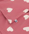Pijama corto infantil de algod&oacute;n con corazones rosa/blanco
