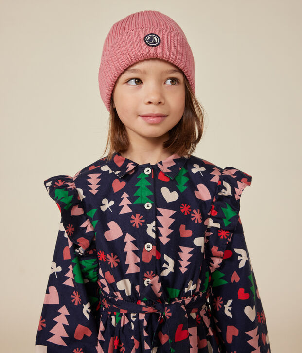 Vestido de manga larga de franela para ni&ntilde;a azul/multicolor