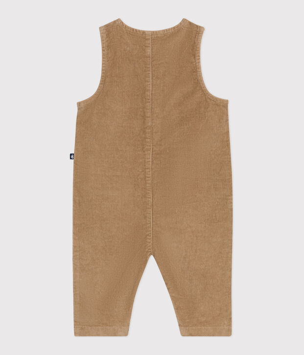 Mono largo de terciopelo liso para beb&eacute; beige