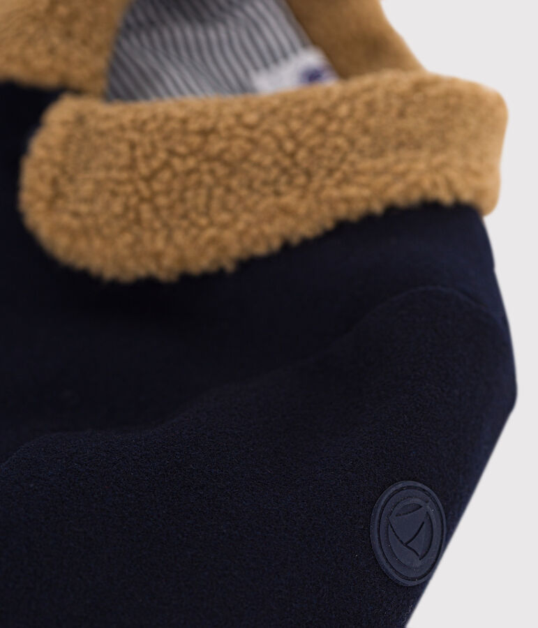 Chaqueta de pa&ntilde;o de lana para beb&eacute; azul