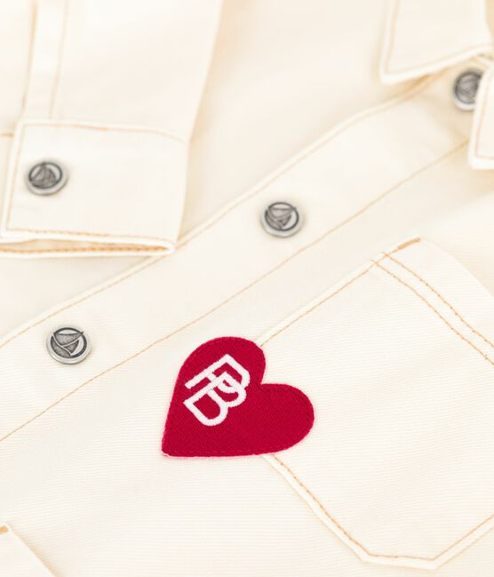 Chaqueta vaquera infantil lisa crudo MILK