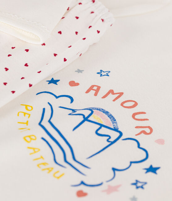 Pijama infantil de algodón blanco MARSHMALLOW/blanco MULTICO