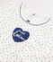 Camisón de con mini corazones de niña de punto blanco MARSHMALLOW/azul MEDIEVAL