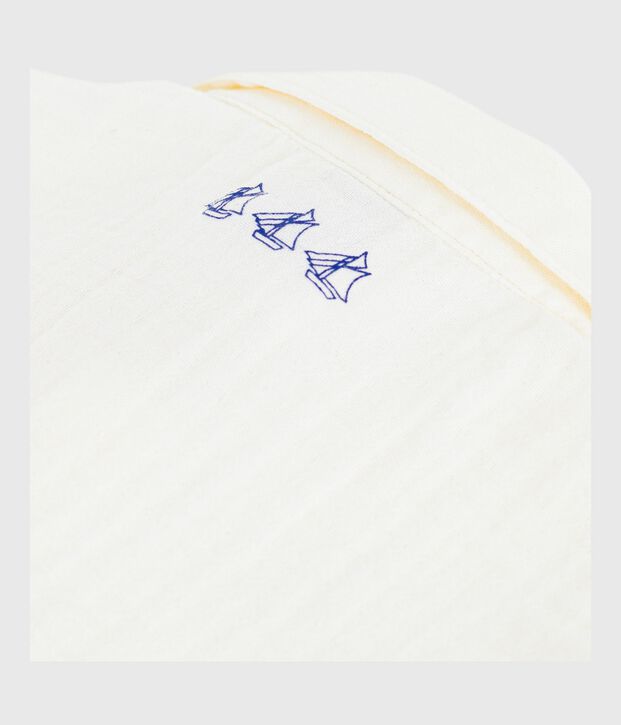 Camisa de beb&eacute; de algod&oacute;n lisa de manga corta blanco