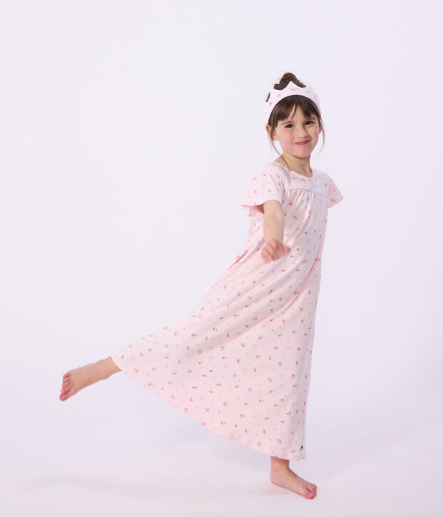 Camis&oacute;n disfraz y diadema infantil de algod&oacute;n rosa/multicolor
