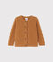 Cardigan para bebé niña en lana marron CUIVRE