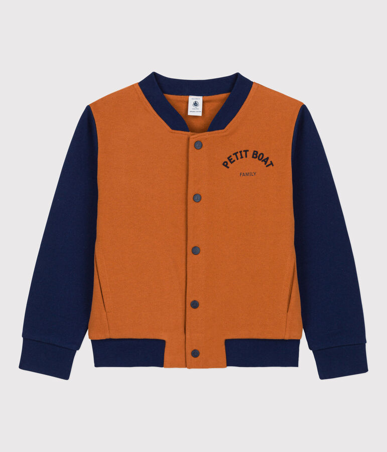 Chaqueta de b&eacute;isbol de mulet&oacute;n de ni&ntilde;a / ni&ntilde;o marron/azul