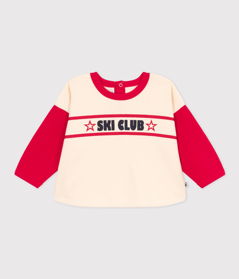 Sudadera de mulet&oacute;n estampada para beb&eacute; crudo/CORIDA