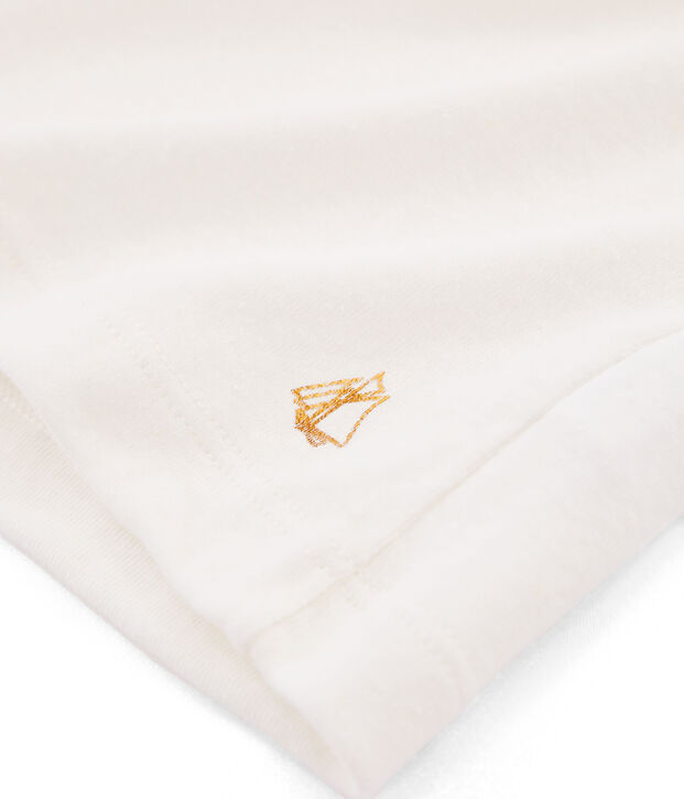 Camiseta manga corta infantil para ni&ntilde;a blanco