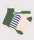 3 pares de calcetines infantiles de algodón a rayas
