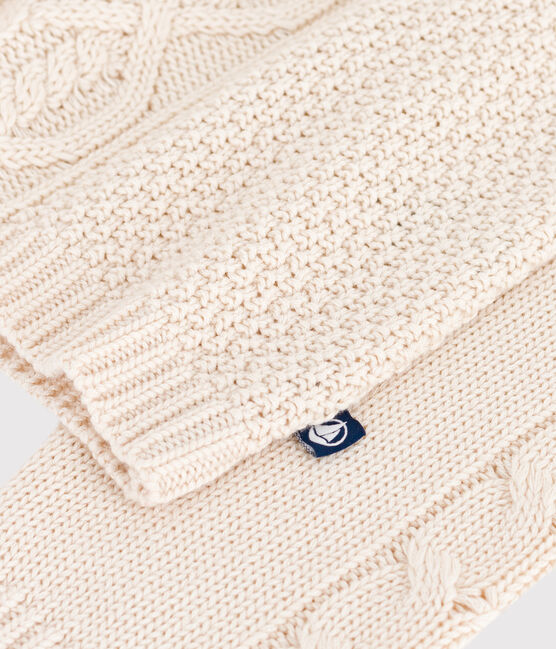 Jersey liso y trenzado de lana de algodón para mujer crudo AVALANCHE