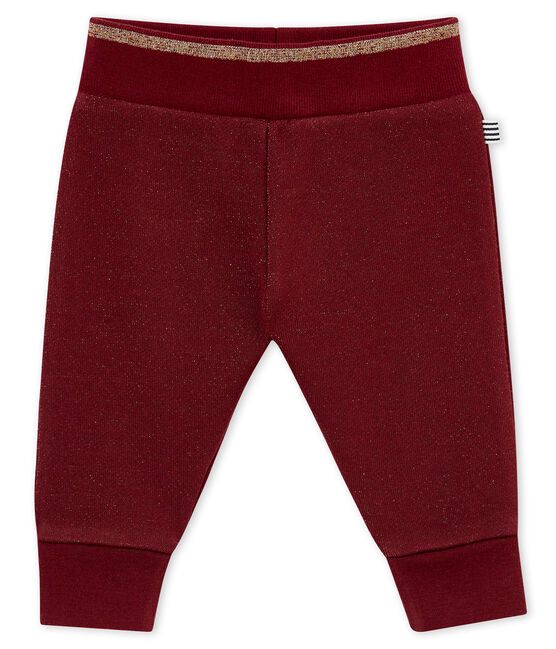 Pantalón en muletón brillante para bebé niña rojo OGRE/amarillo DORE