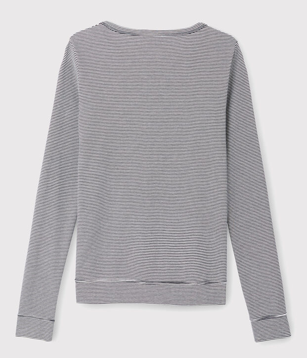 C&aacute;rdigan emblem&aacute;tico de algod&oacute;n a rayas de mujer azul/blanco