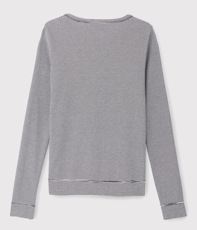 C&aacute;rdigan emblem&aacute;tico de algod&oacute;n a rayas de mujer azul/blanco