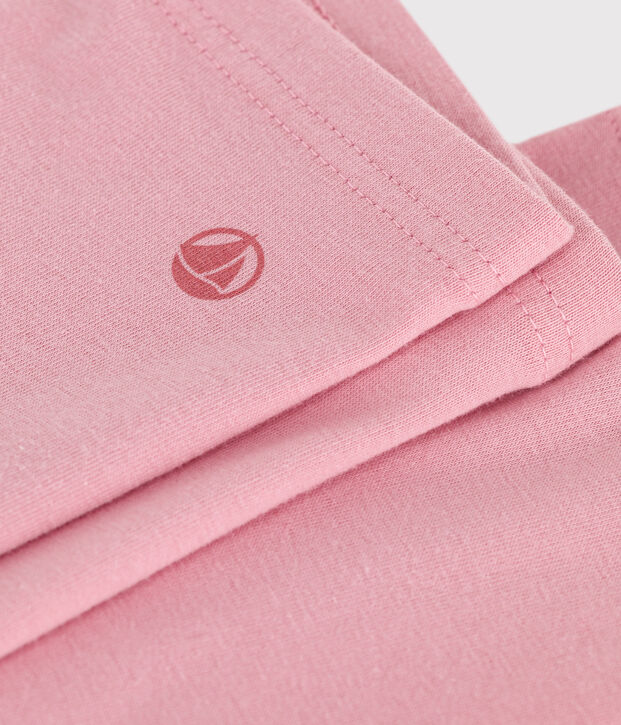 Leggings infantiles de algod&oacute;n liso rosa