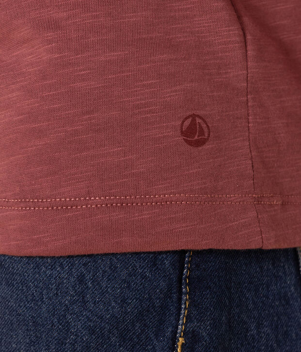 Camiseta LA RECTA de algod&oacute;n con cuello redondo para mujer marron