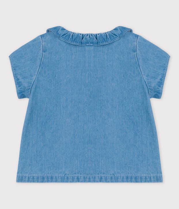 Blusa de tejido vaquero ligero ecol&oacute;gico para beb&eacute; azul