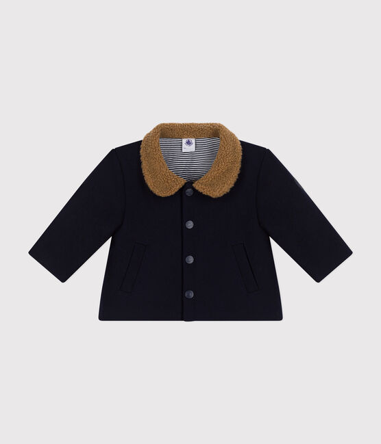 Chaqueta de paño de lana para bebé azul SMOKING