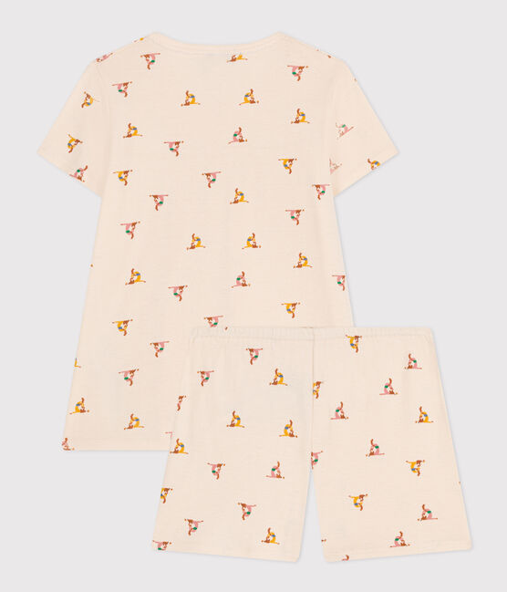 Pijama corto infantil de algodón con estampado animal blanco AVALANCHE/ MULTICO