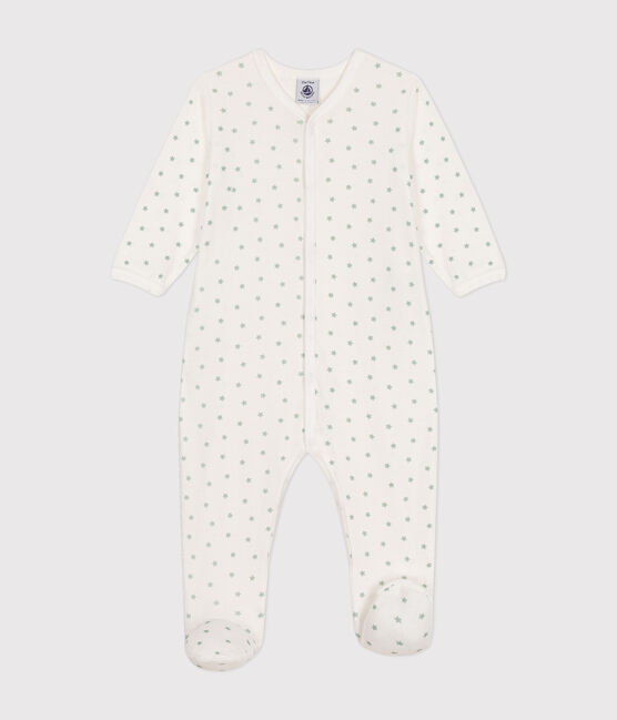 Pijama para bebé con estrella pequeña de algodón blanco MARSHMALLOW/ HERBIER