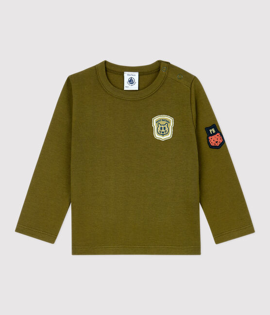 Camiseta de algodón de bebé verde MILITARY