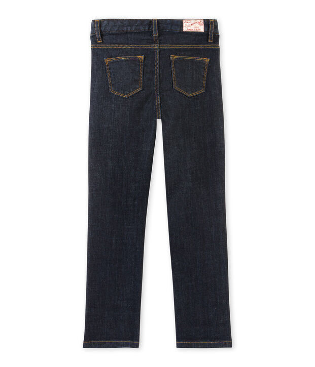 Vaqueros desgastados en denim el&aacute;stico para ni&ntilde;a azul