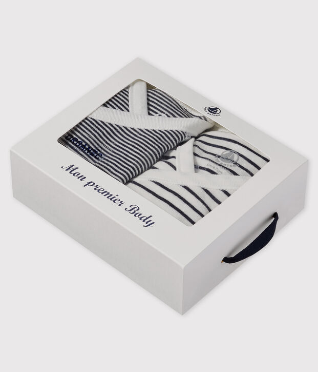 Lote de bodi de kimono y camisita a rayas de beb&eacute; de algod&oacute;n org&aacute;nico multicolor