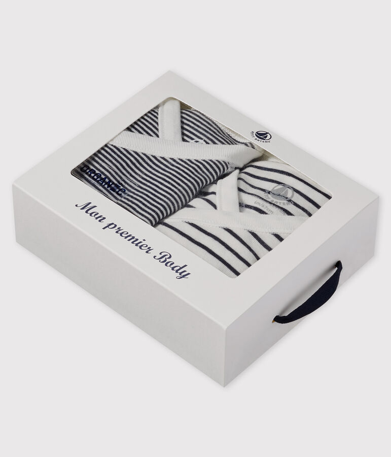 Lote de bodi de kimono y camisita a rayas de beb&eacute; de algod&oacute;n org&aacute;nico multicolor