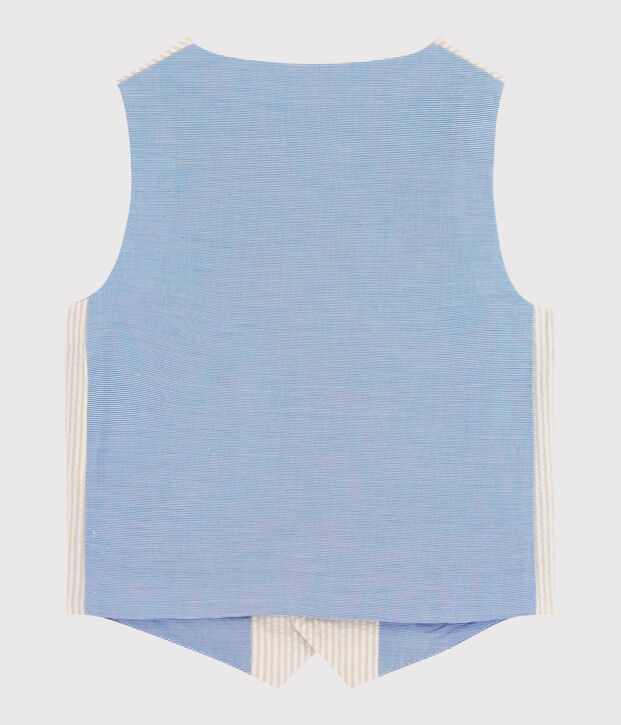 Chaleco sin mangas de ni&ntilde;o beige/blanco