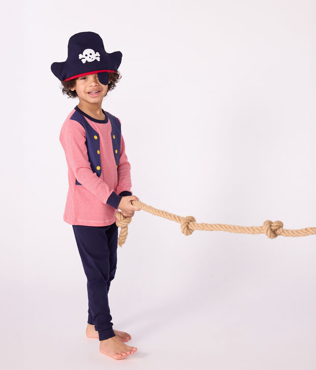 Pijama tipo disfraz infantil de algod&oacute;n de pirata azul/multicolor