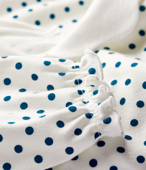 Pijama de punto para bebé niña blanco MARSHMALLOW/azul CONTES