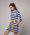 Vestido de rayas de manga larga de mujer azul SURF/blanco MARSHMALLOW