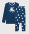 Pijama con estrellas unisex de punto azul MAJOR/blanco ECUME