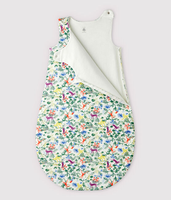 Saco de dormir de jungla de algodón de bebé blanco MARSHMALLOW/blanco MULTICO
