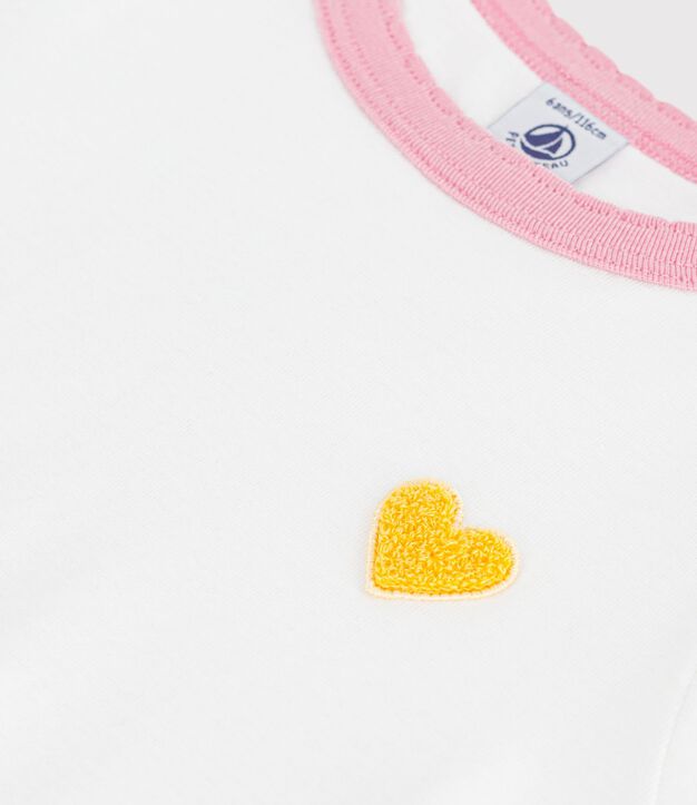 Camiseta infantil lisa de manga corta blanco