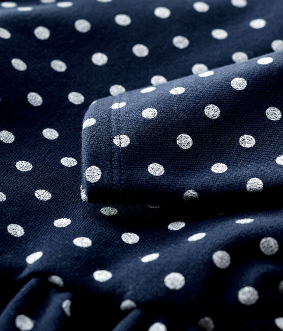 Vestido de muletón de bebé. azul SMOKING/blanco MARSHMALLOW