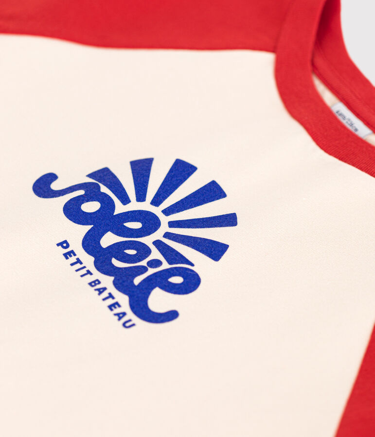 Camiseta estampada de punto para ni&ntilde;o crudo/rojo