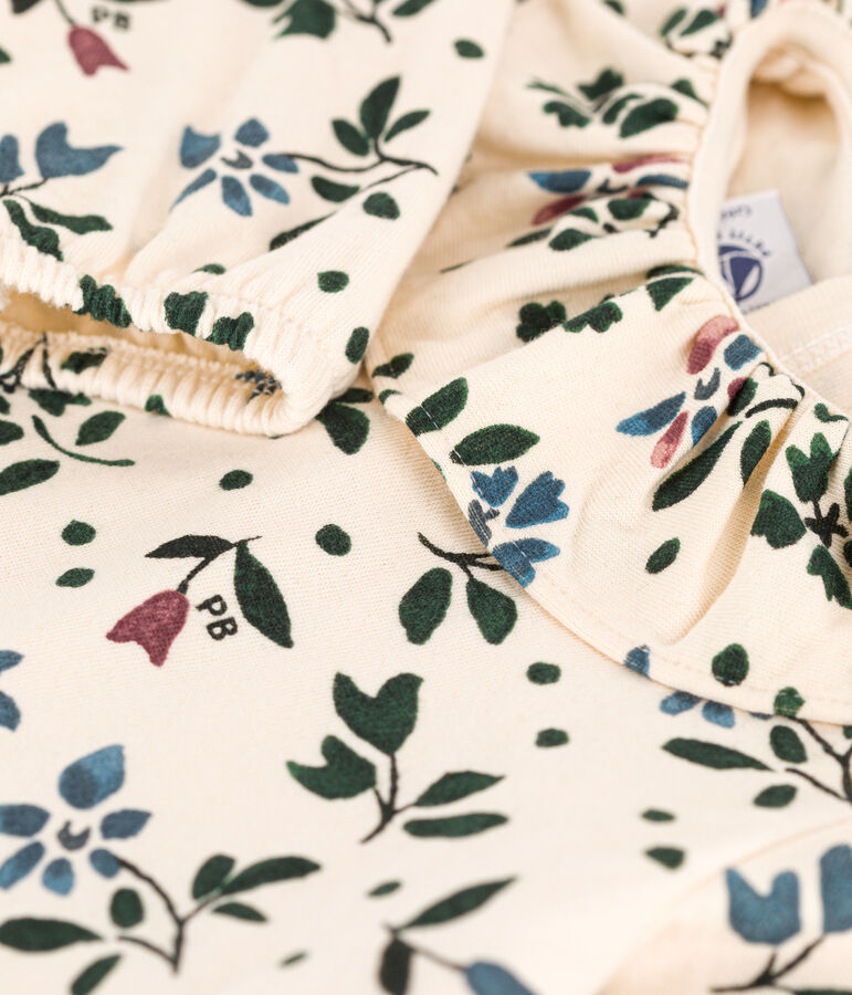 Blusa de gasa de algod&oacute;n de manga larga para beb&eacute; crudo/multicolor