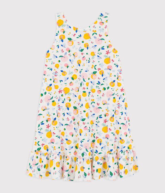 Vestido sin mangas de algodón de niña blanco MARSHMALLOW/blanco MULTICO