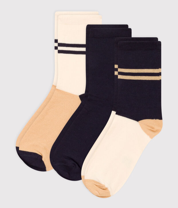 Juego de 3 pares de calcetines deportivos para ni&ntilde;o/ni&ntilde;a multicolor