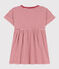 Vestido de punto flameado a rayas para niña rosa PAPI/beige AVALANCHE