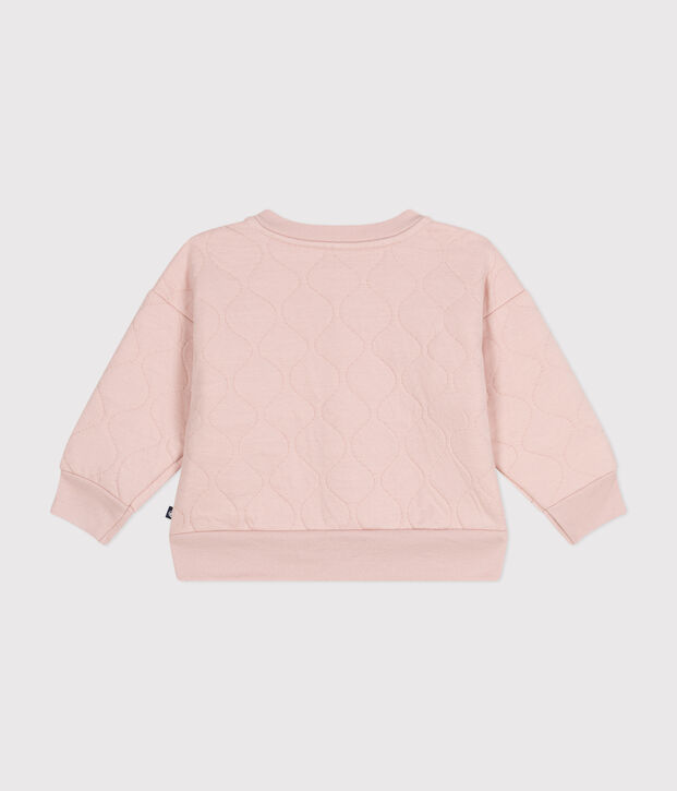 Chaqueta de punto de t&uacute;bico acolchado para beb&eacute; rosa