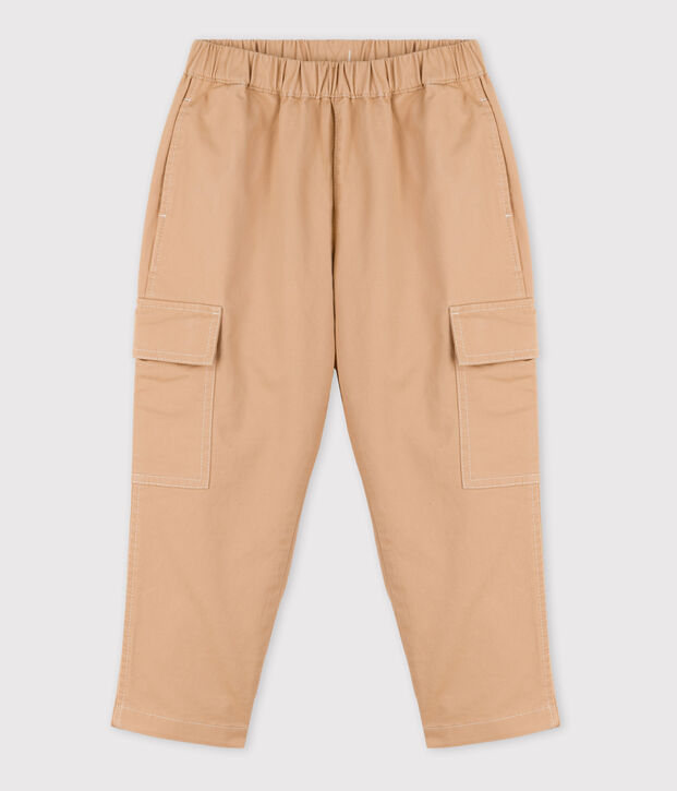 Pantal&oacute;n cargo de sarga de ni&ntilde;a / ni&ntilde;o beige