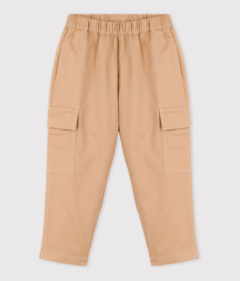 Pantal&oacute;n cargo de sarga de ni&ntilde;a / ni&ntilde;o beige