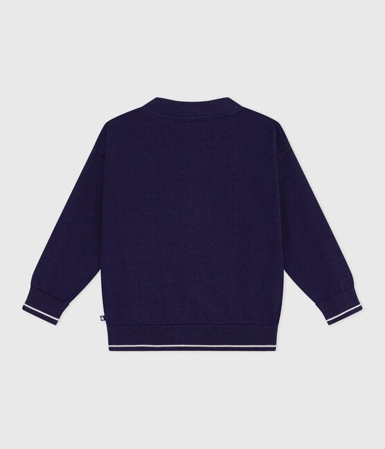 Cárdigan infantil liso de algodón azul SOIR
