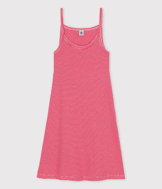 Camisón de algodón para mujer rojo PEPS/blanco MARSHMALLOW